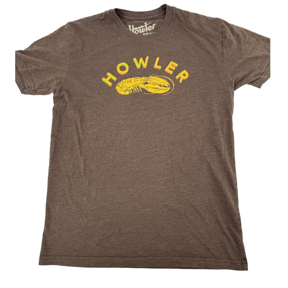 Howler Brothers Graphic Tee Mens Medium Brown Lobster Short Sleeve Outdoor Surf
